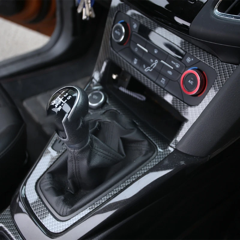 

Для Ford Focus 2015 2016 2017 MK3 ST углеродное волокно Цвет ABS внутренняя фотоотделка LHD