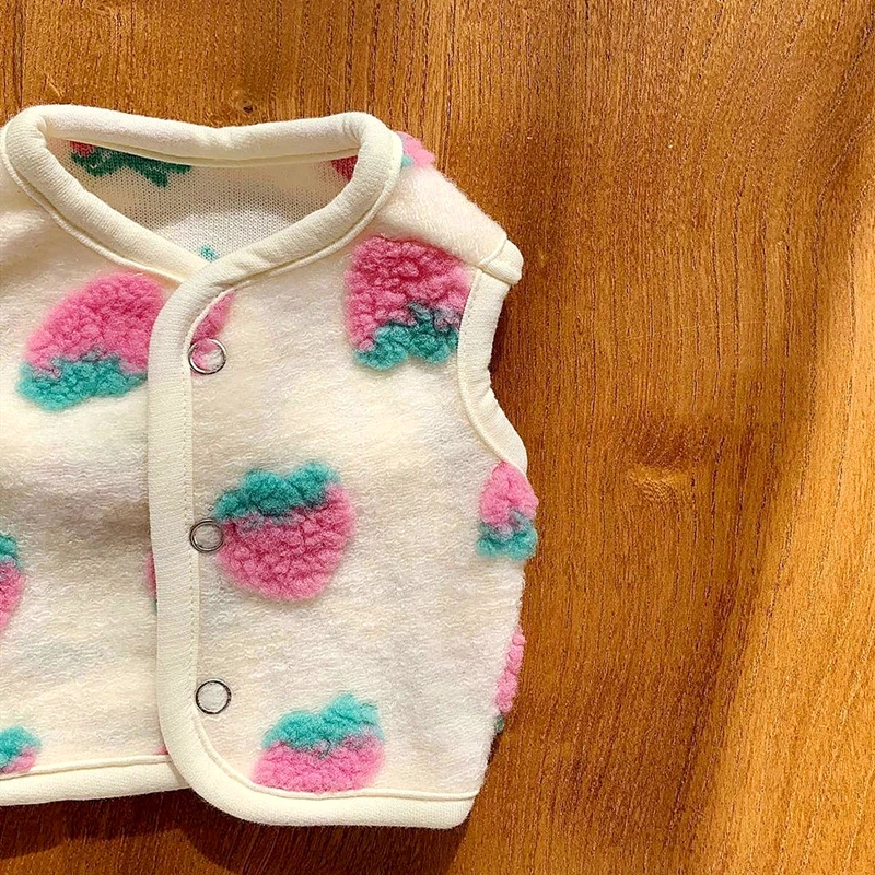 Fashion Strawberry Dog Clothes Teddy Cat Jacket Puppy Soft Pet Fall/Winter Apparel Short Coat Corgi Open Top | Дом и сад