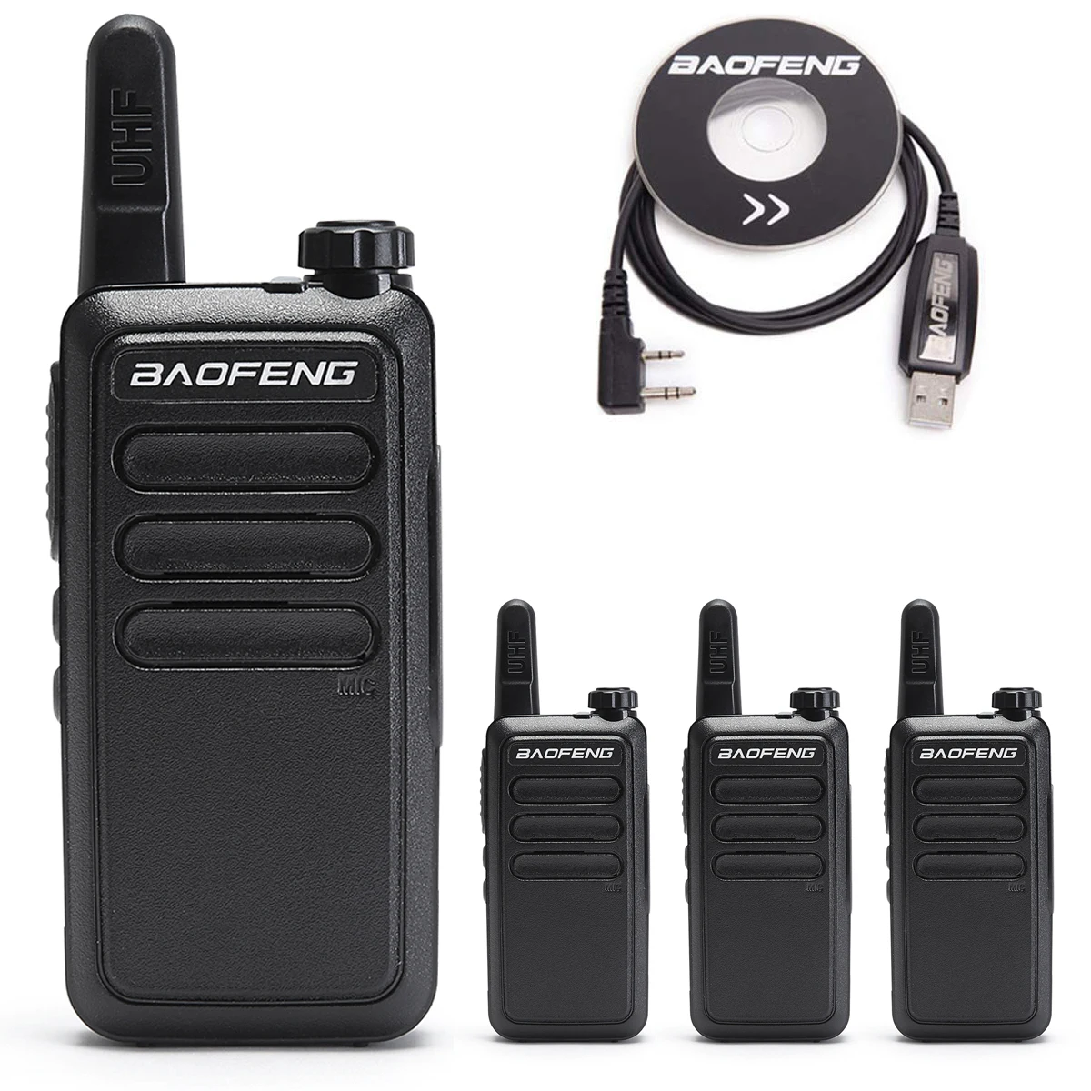 4 шт. портативная мини рация Baofeng 400 470 МГц UHF двусторонняя с USB зарядкой|Рации| |