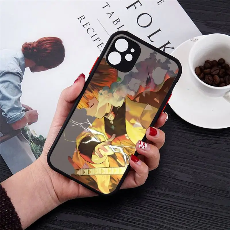 

Anime Demon Slayer Comics Phone Cases matte transparent For iphone 7 8 11 12 plus mini x xs xr pro max cover