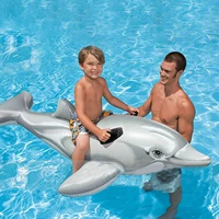water inflatable toy thickened safety gray dolphin fun toy pool raft toys adult children animal mount swimming ring
