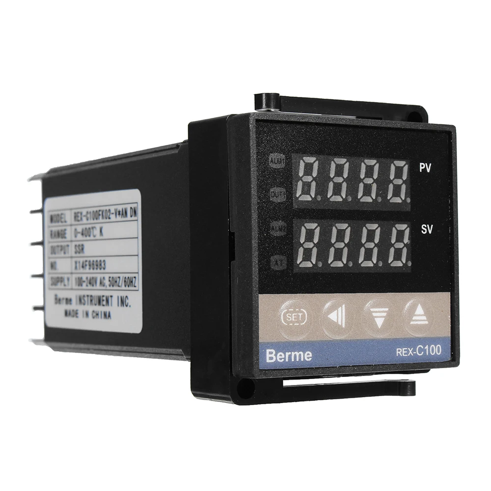 

Digital LCD PID REX-C100 Temperature Controller Set + K Thermocouple + Max.40A SSR