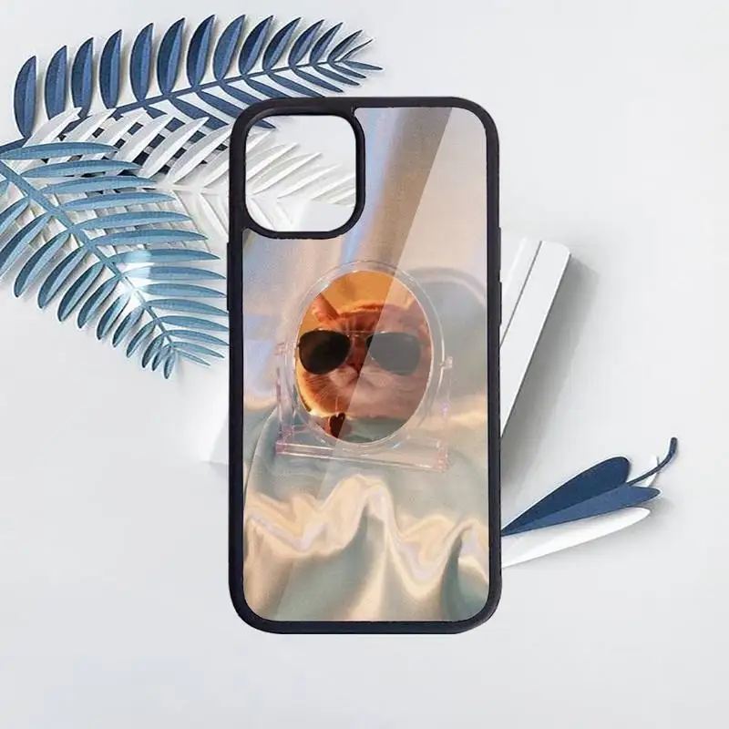

CAT cute funny animal Phone Case PC for iPhone 11 12 pro XS MAX 8 7 6 6S Plus X 5S SE 2020 XR luxury brand shell