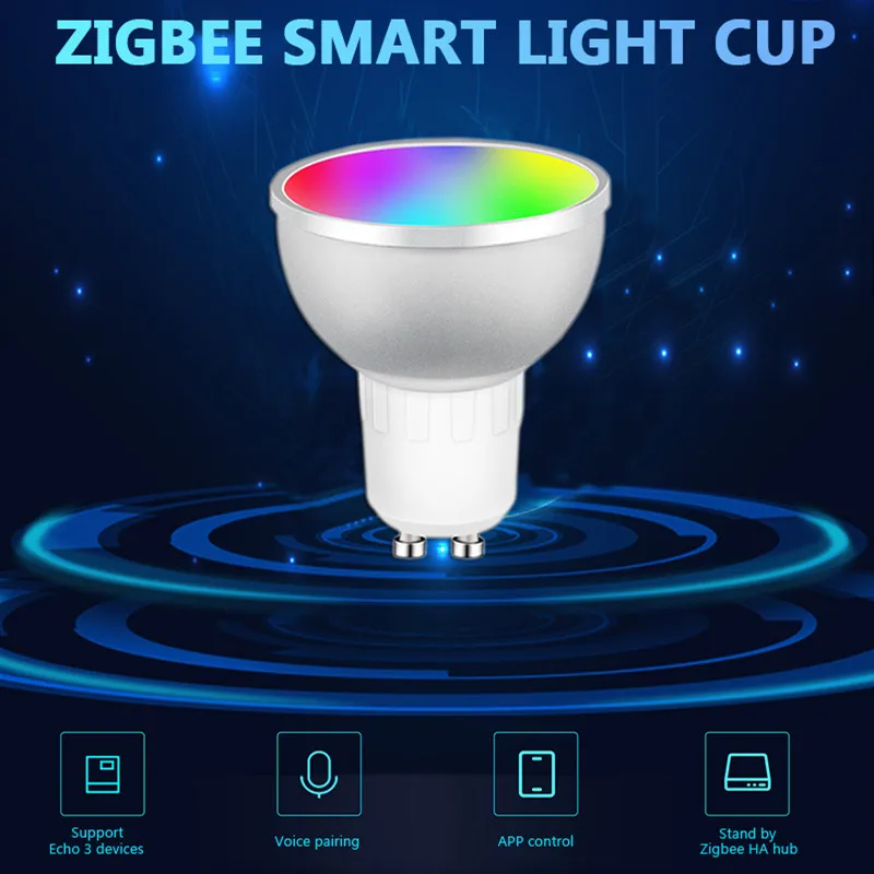 

GU10 Smart RGB+CW Bulb Wireless WiFi App Light Smart Home Automation Compatible With Alexa Echo Google Voice Control For Home