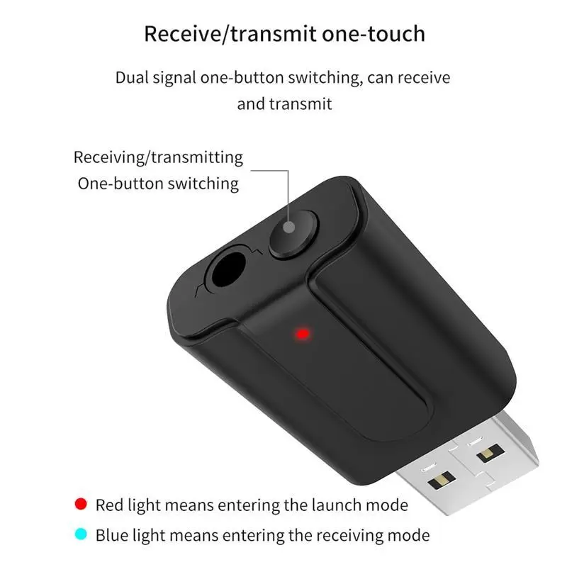 USB Bluetooth 5 0 аудио приемник передатчик беспроводной faur TV Auto PC 2IN1 Mini 3 мм разъем AUX