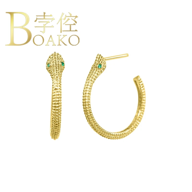 

BOAKO Snake Shape Earrings For Women 925 Sterling Silver Earrings Korean Aretes Piercing Oreille Ear Cuff Серьги #9.8