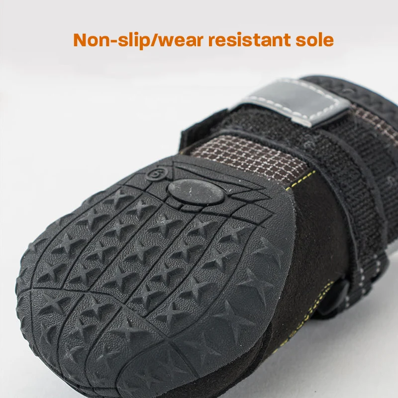 Ботинки для собак водонепроницаемая обувь больших со светоотражающей липучкой