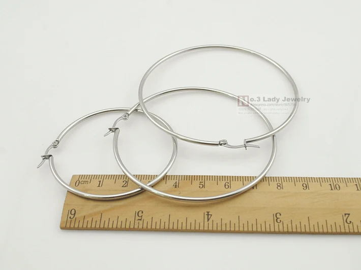 

SUMU Women Earrings, 20mm-70mm EARING HOOP,small Or Large Basketball Wives Stainless Steel Hoop Earrings, Party Jewelry