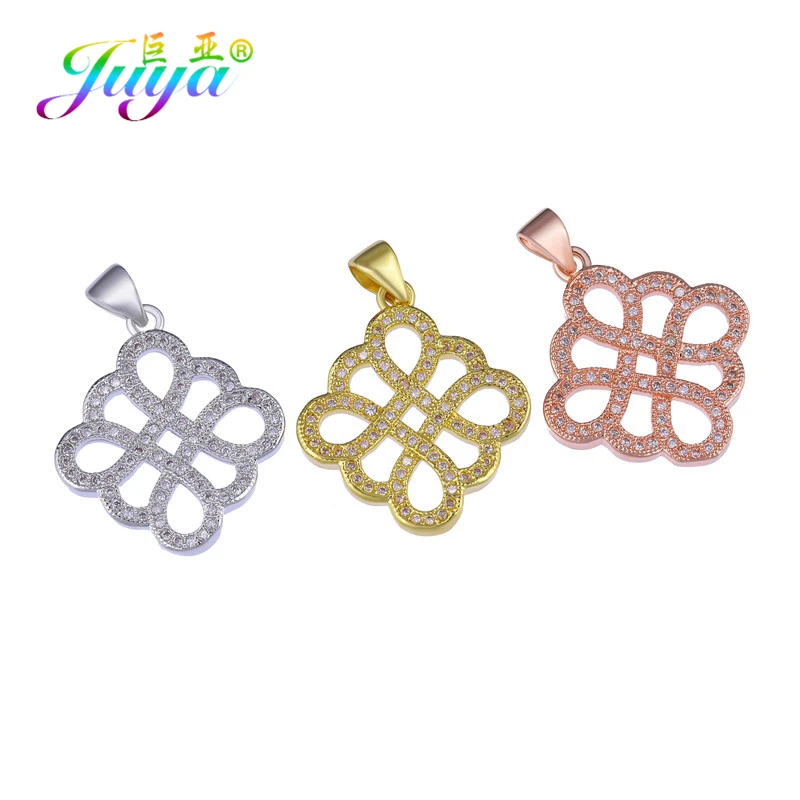 Ювелирные украшения Juya фурнитура с микрозакрепкой из циркона золото/розовое