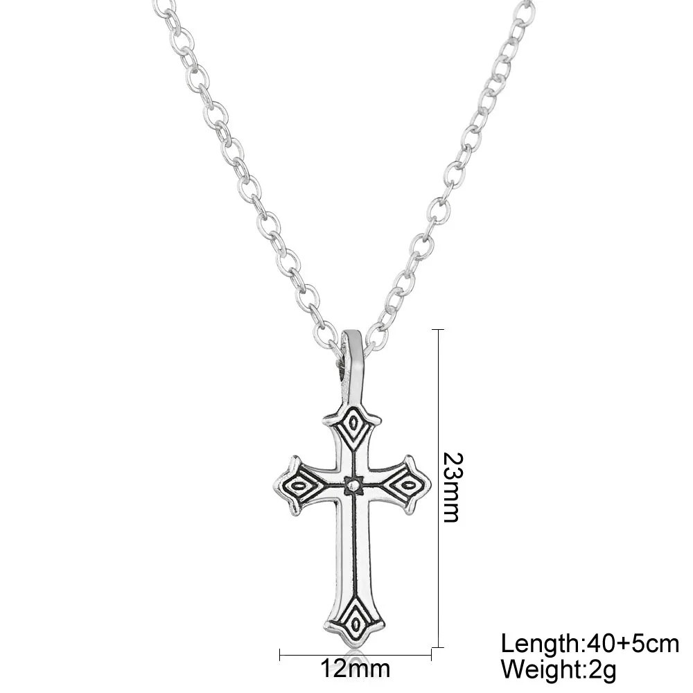 Цепочка с подвеской крестом из нержавеющей стали изображением Иисуса|Ожерелья