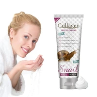 collagen snail facial cleanser black head remove oil control deep cleansing foam shrink pores whitening beauty care wash