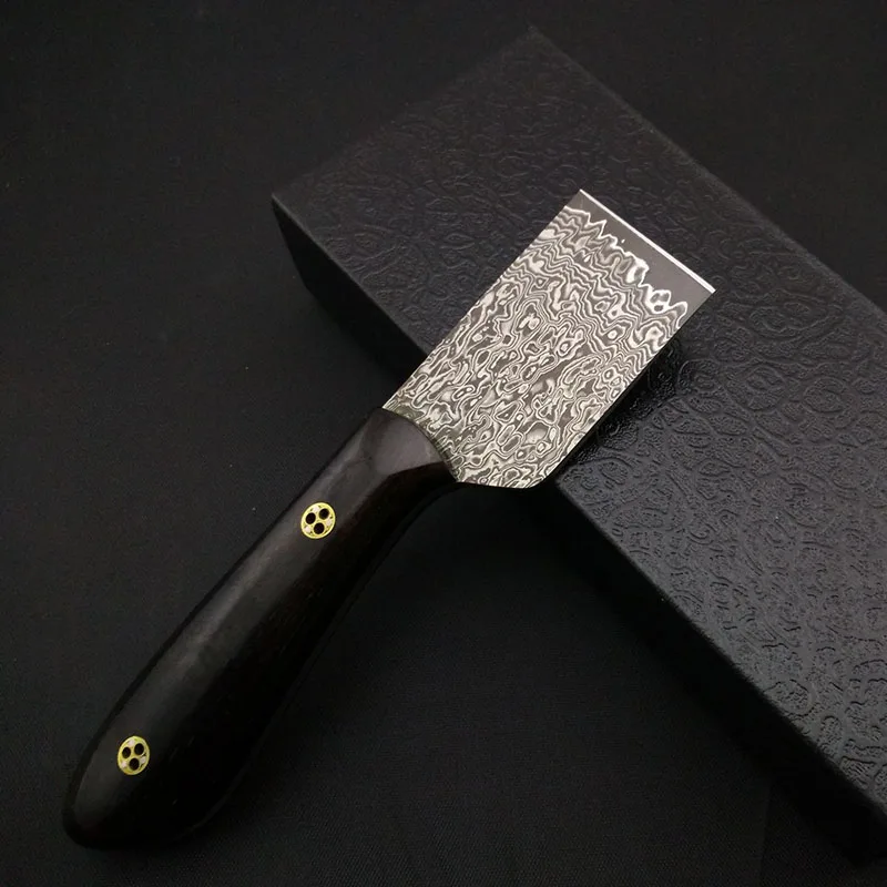 Baver Damascus Blade Cutting Knife Leather Craft Ebony Wooden Handel Skiver Cutter Tools | Дом и сад