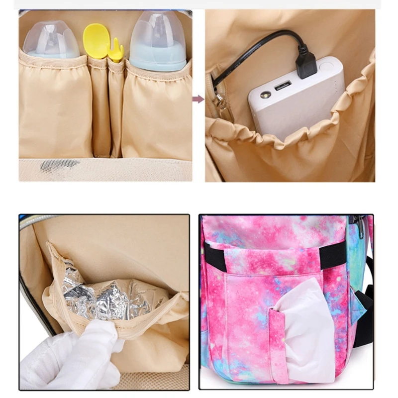 

Diaper Bag Backpack Large Baby Bag Waterproof Maternity Nappy Bag Changing Bags Pink, Blue, Purple