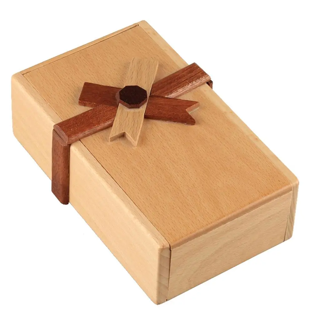 

Puzzle Gift Case Box with Secret Compartments, Wooden Money Box to Challenge Puzzles Brain Teasers for Kids Adults