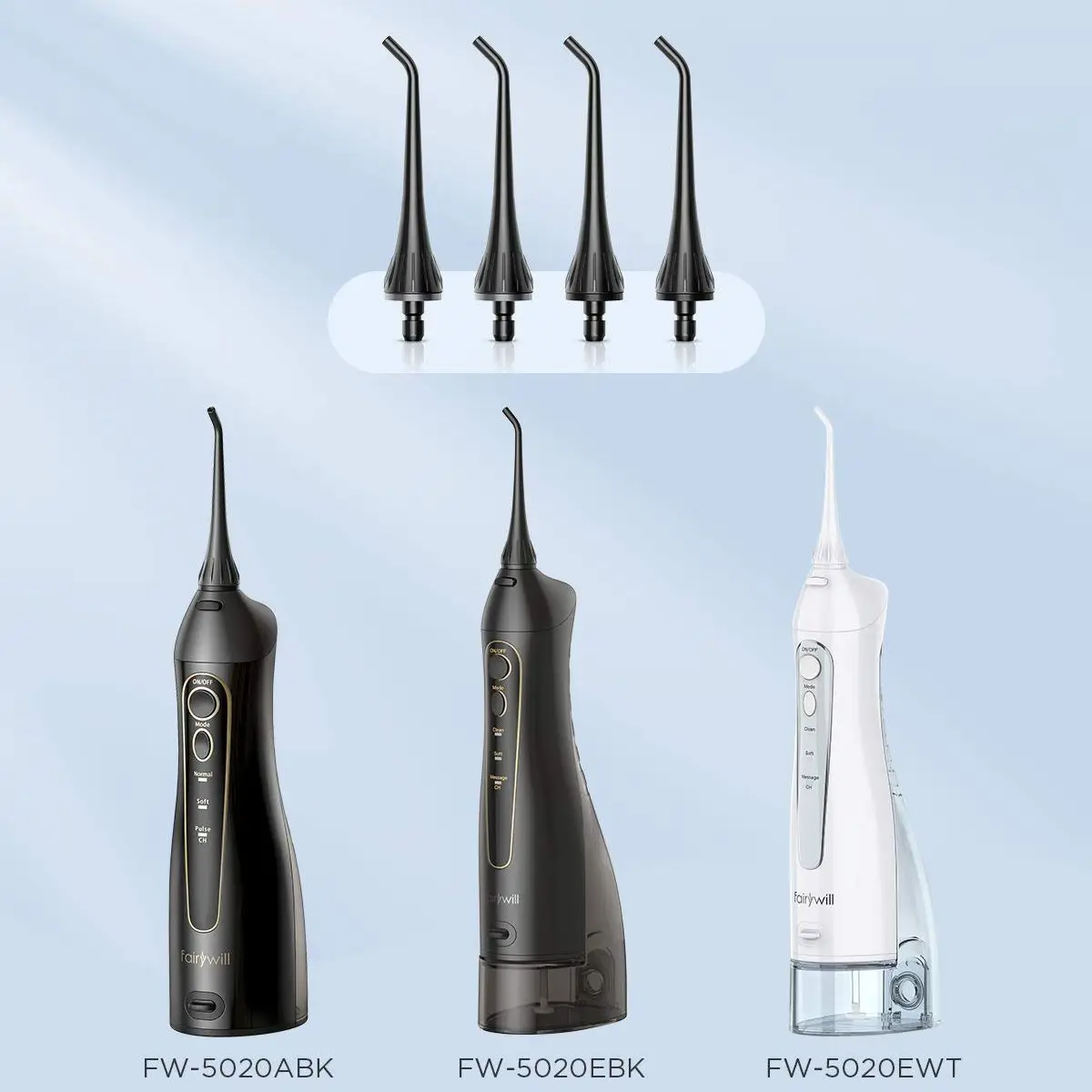 

Fairywill Water Flosser Tip REPLC 4 Pcs for the FW5020 Family Water Flosser REPLC Tips Eco-Friendly Durable ABS Material