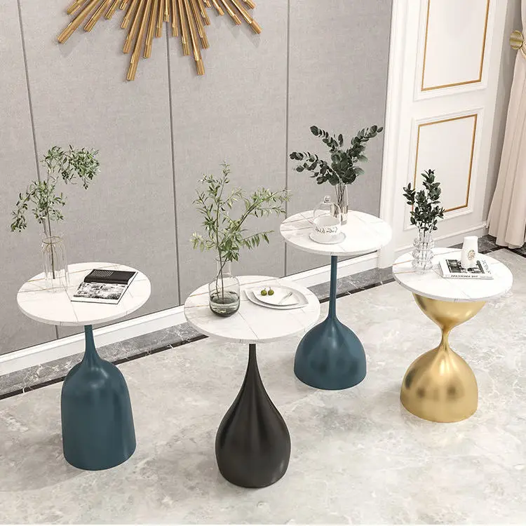 

Solid metal support Nordic marble side high temperature nano baking varnish ins simple modern creative sofa small tea table side