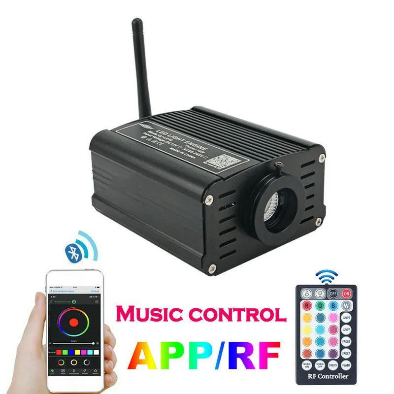 16 Вт Пластик оптоволоконный светильник двигателя смартфон Bluetooth APP