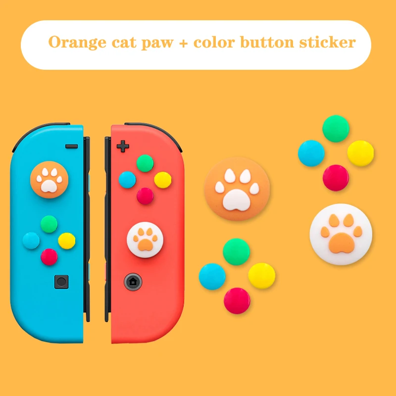 

7pcs/set Thumb Grip Cap Cross D-Pad ABXY Direction Key Trigger Button Sticker Cover For Nintendo Switch Joy-con Controller