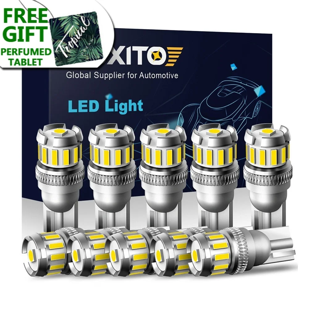 

10X W5W LED T10 LED Bulbs Canbus 4014 3020SMD For BMW Audi Car Parking Position Lights Interior Map Dome Lights 12V White 6500K