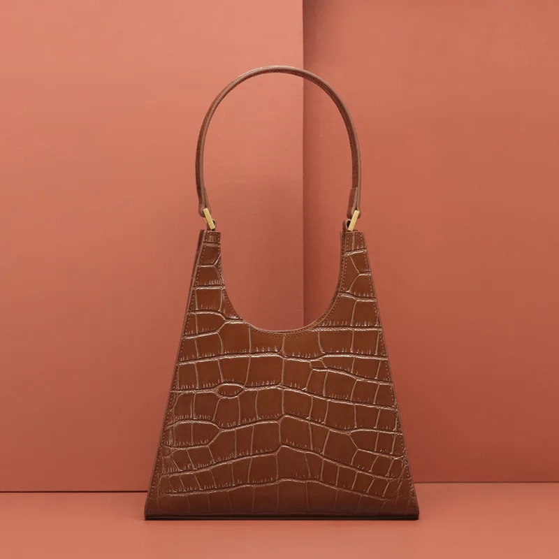 

Женская кожаная сумка на плечо, роскошная дизайнерская сумка под крокодиловую кожу, в стиле ретро, с одной сумочкой, 2021
