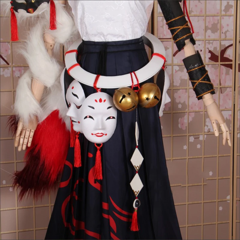 SSR Onmyoji Hakuzosu костюм для косплея кимоно платье вафуку Униформа костюмы Хэллоуина