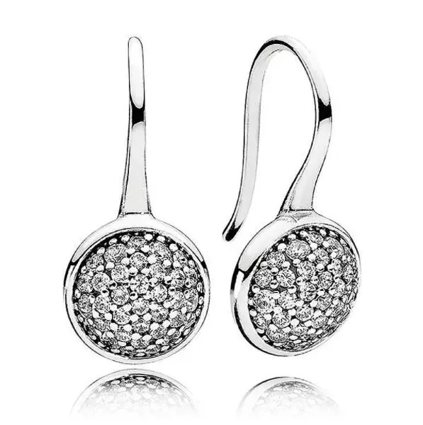 

925 Sterling Silver Pan Earrings Dazzling Droplets Stud Earrings For Women Wedding Party Gift Fashion Jewelry