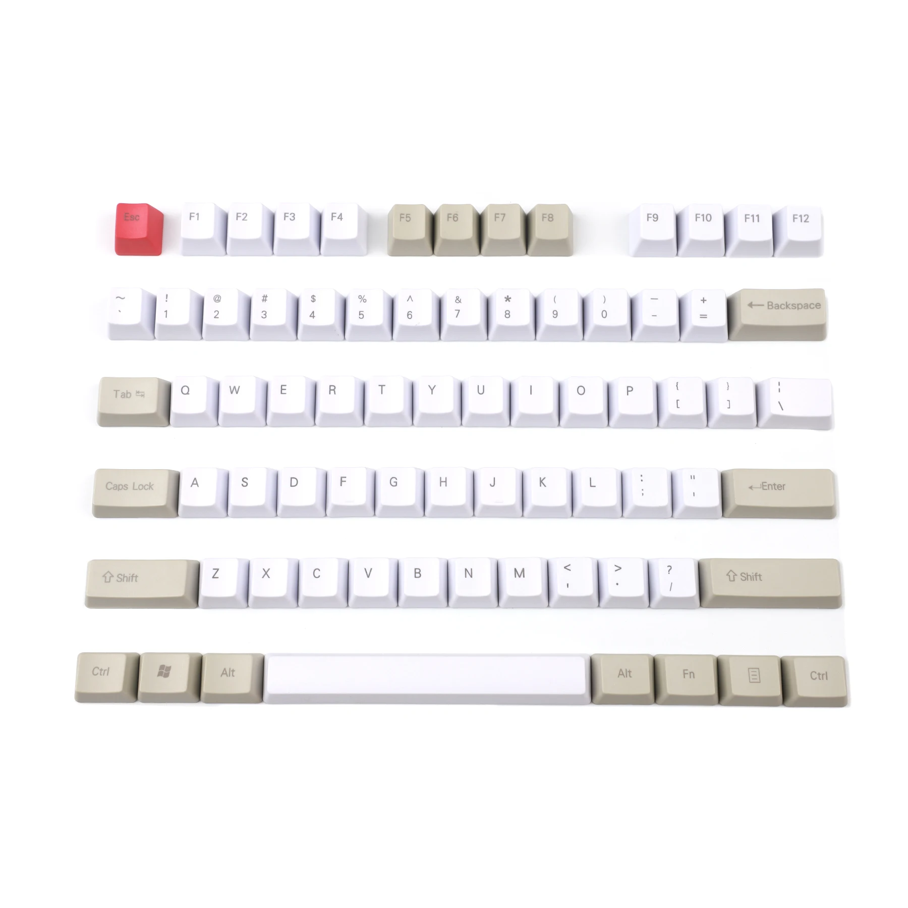 

OEM профиль ANSI 104 Keycap серая белая верхняя печать боковая печать PBT Keyset GK61 Keycaps для механической клавиатуры Keychon