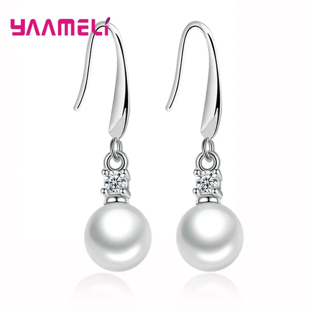 Серьги с подвеской в виде жемчуга Женские Романтические большие круглые серьги