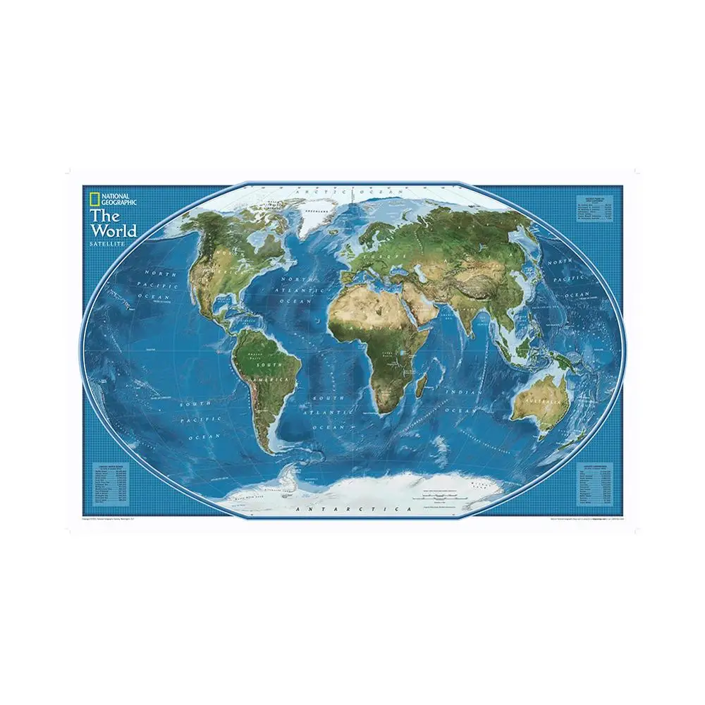 Складная карта мира из нетканого материала с самой большой площадью и водными