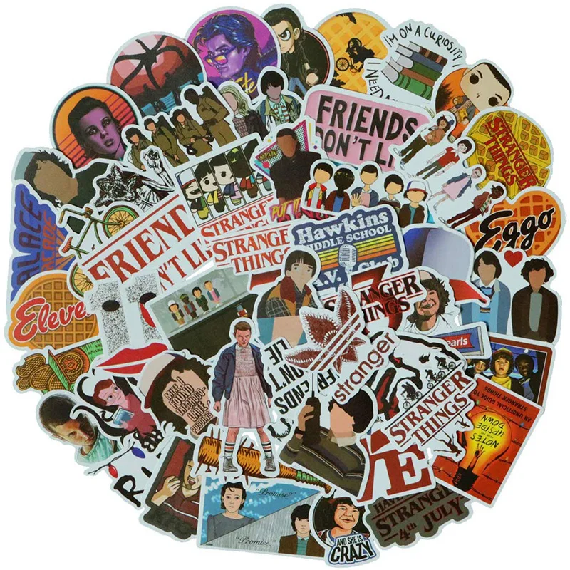 50 шт в наборе очень странные дела Стикеры дома Украшения спальню стены бутылка