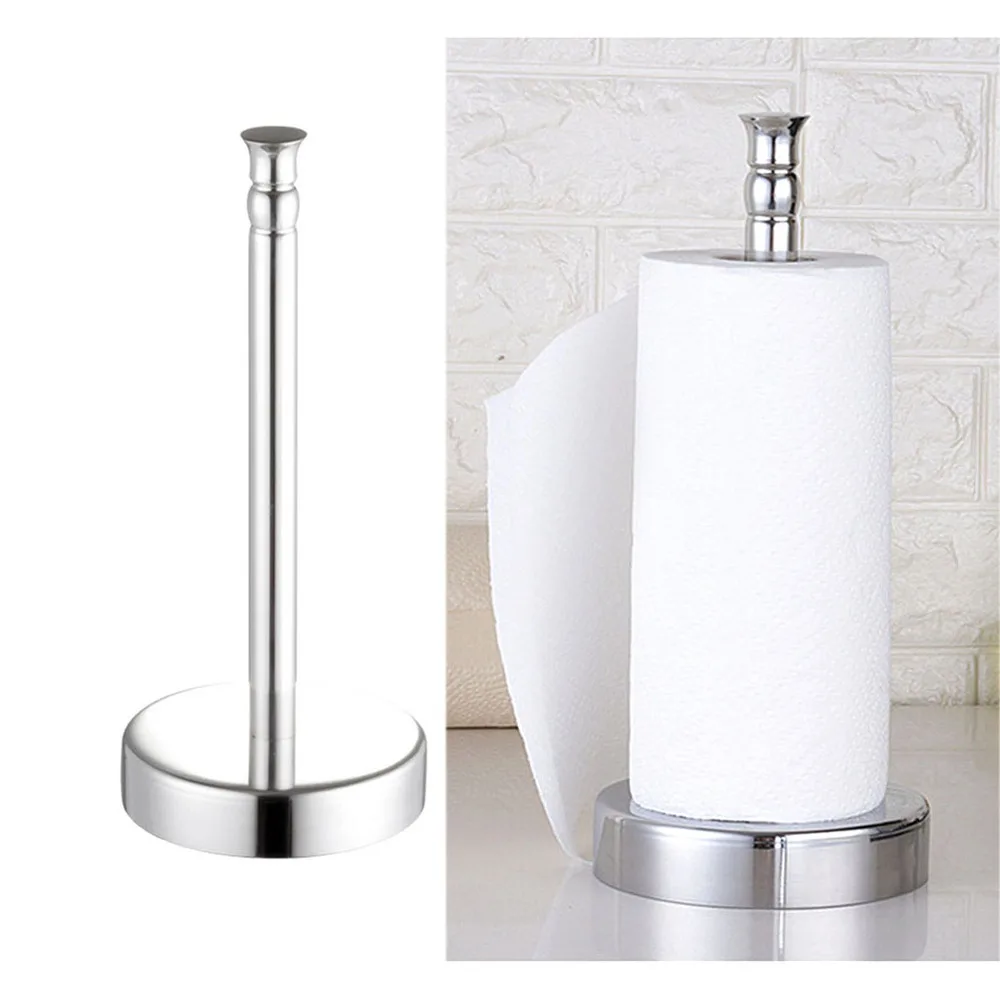 

Multifunction Standing Paper Holder Stainless Steel Kitchen Tissue Holder Countertop Anti-Slip Simply Tear Roll Contemporary Pap
