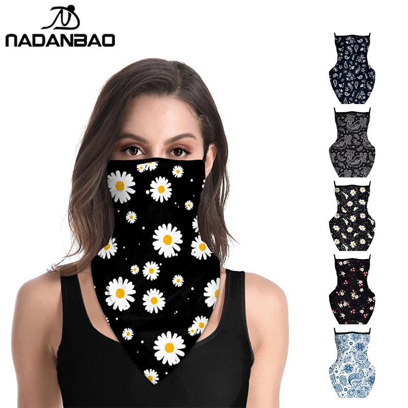

NADANBAO треугольный шарф с маргаритками Женская модная ветрозащитная бандана Волшебная многофункциональная накладка на половину лица уличны...