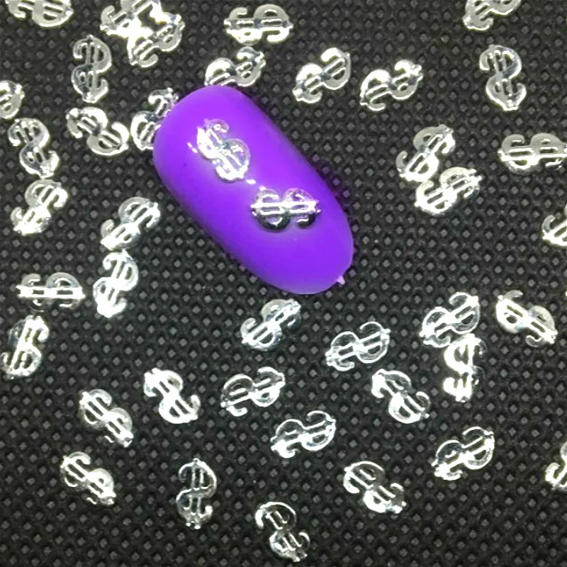 50 шт. 3D нейл арта украшения с металлическими заклепками Доллара в форме Маникюр