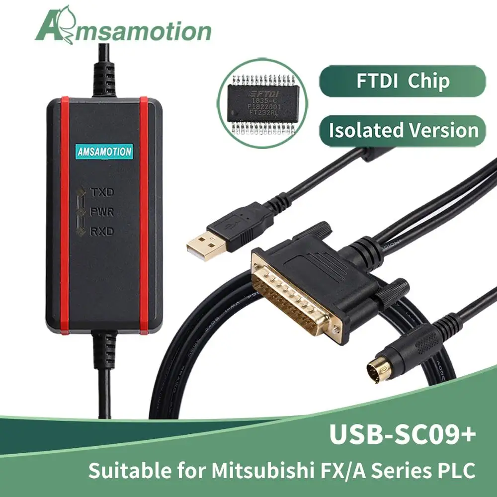 USB SC09 подходит Mitsubishi FX/ПЛК серии Кабель для программирования USBSC09 FTDI Тип Высокое