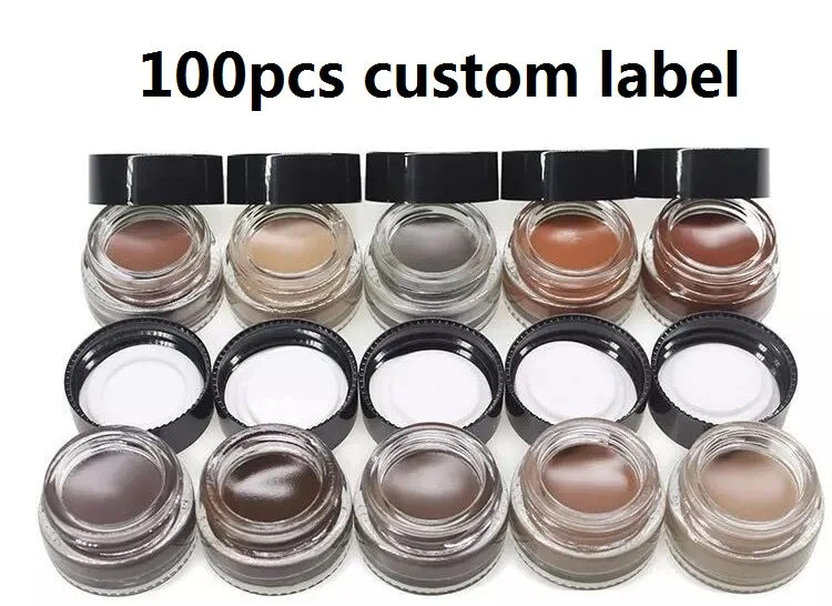 100pcs custom label Контур для лица гелевая помадка для бровей Водонепроницаемая Стойкая подводка для глаз лайнер пигментированный Косметический Инструмент Индивидуальный ярлык - Цвет: 100pcs custom label