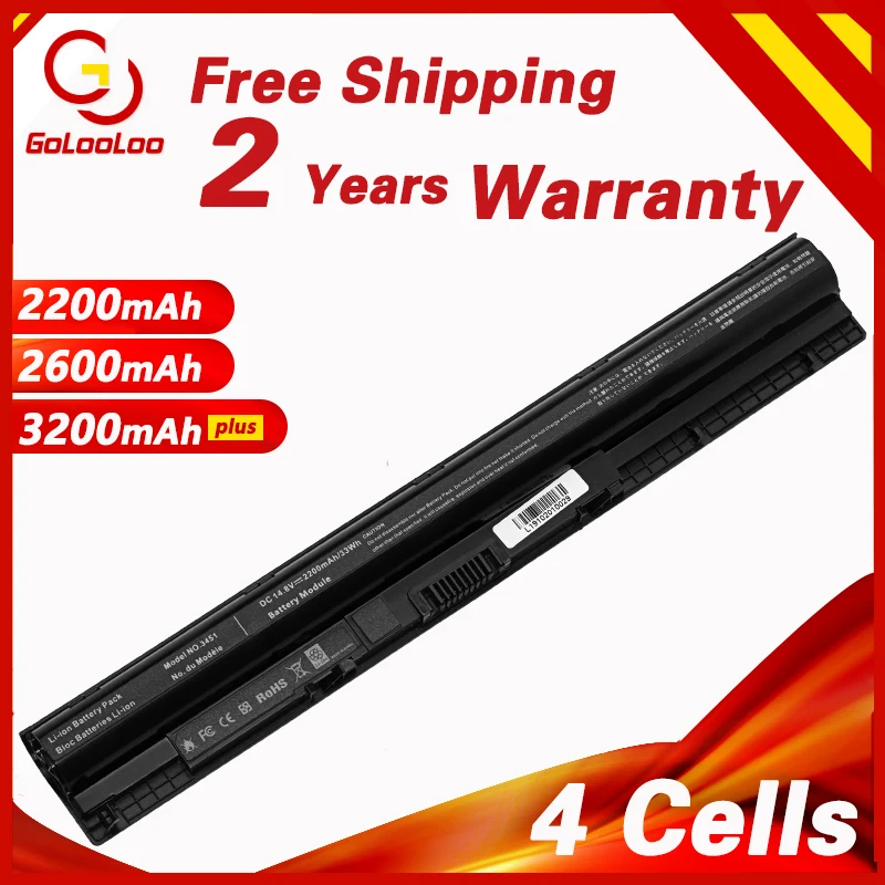 Аккумулятор Golooloo для ноутбука Dell K185W M5Y1K WKRJ2 GXVJ3 HD4J0 3451 3551 5455 5458 серии 5555 2200 мАч 4