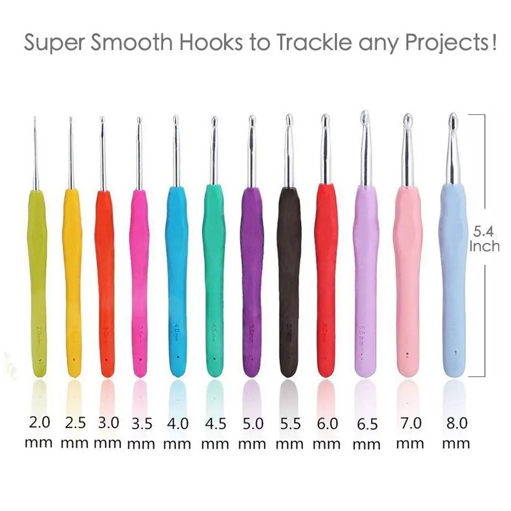 41 шт. мягкая гладкая желтая ручка Алюминиевые крючки для вязания крючком Neddles