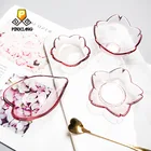 Маленькая стеклянная тарелка в скандинавском стиле, стеклянная миска для соуса, мини-японские цветки вишни, лампа для мороженого, фруктов