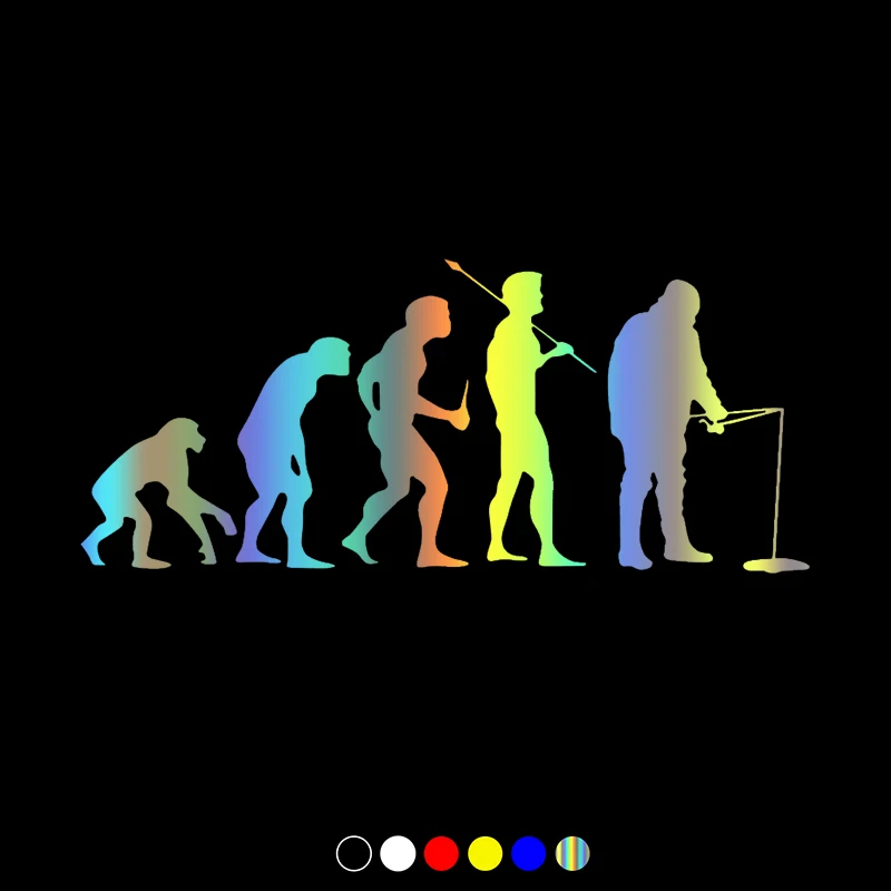 

CS31095# Fish Evolution Hunter Die-cut Vinyl Decal Car Sticker Waterproof Auto Decors on Car Body Bumper Rear Window