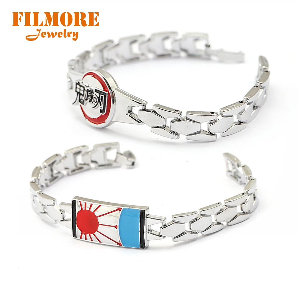 

Filmore Demon Slayer Kimetsu no Yaiba Bracelet & Bangle Kamado Tanjirou Nezuko Link Chain Charm Bracelets Women Men Game Jewelry