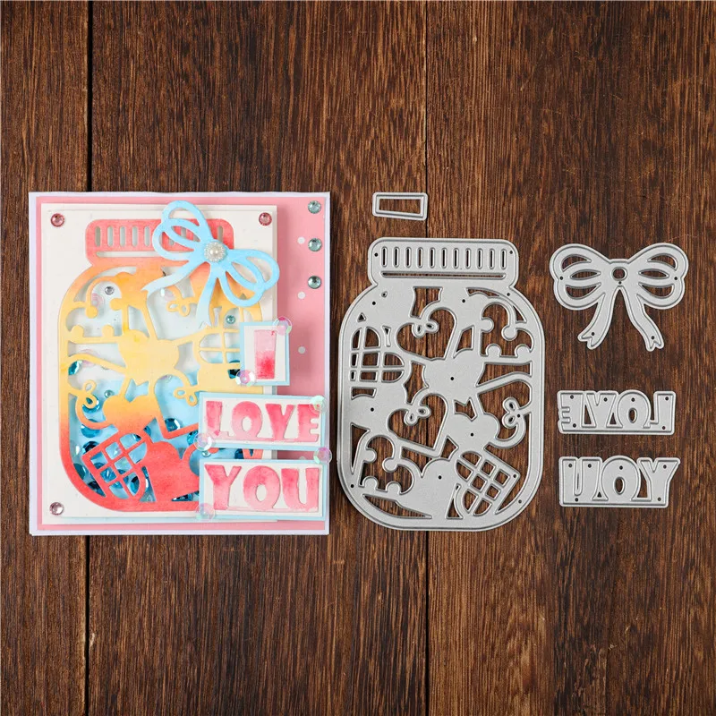 InLoveArts любовь Бутылки Письмо Сердце Металлические пресс формы новые штампы