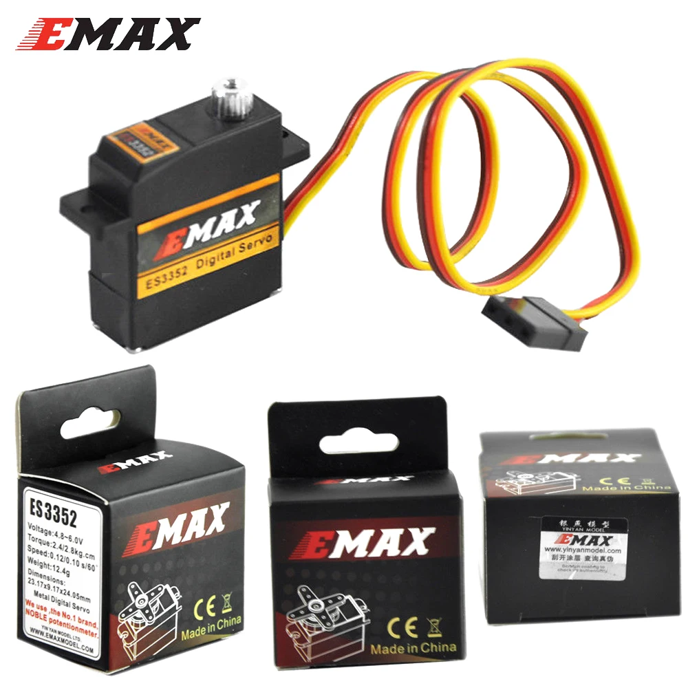 

1pc Emax ES3301 ES3351 ES3302 ES3352 9mm 4.8-6V Analog / Digital Servo Metal Gear For RC Glider Airplane Rc FPV racing Drone