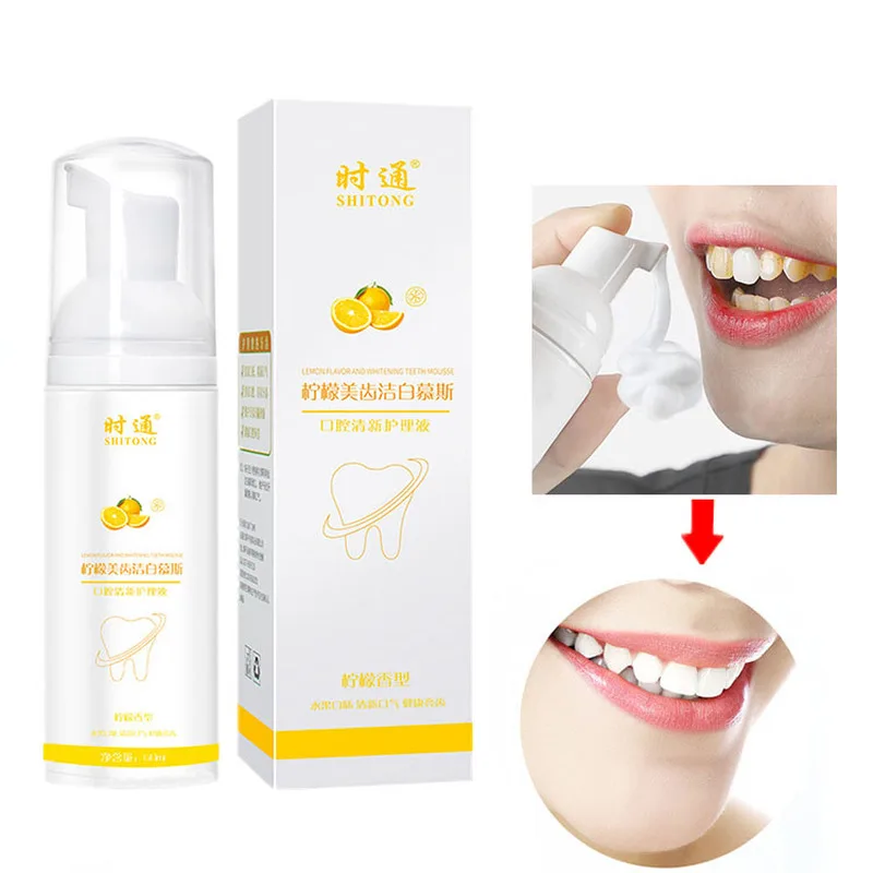 

Toothpaste mousse lemon flavor foam toothpaste fresh breath cleaning powder except for tooth whitening spray