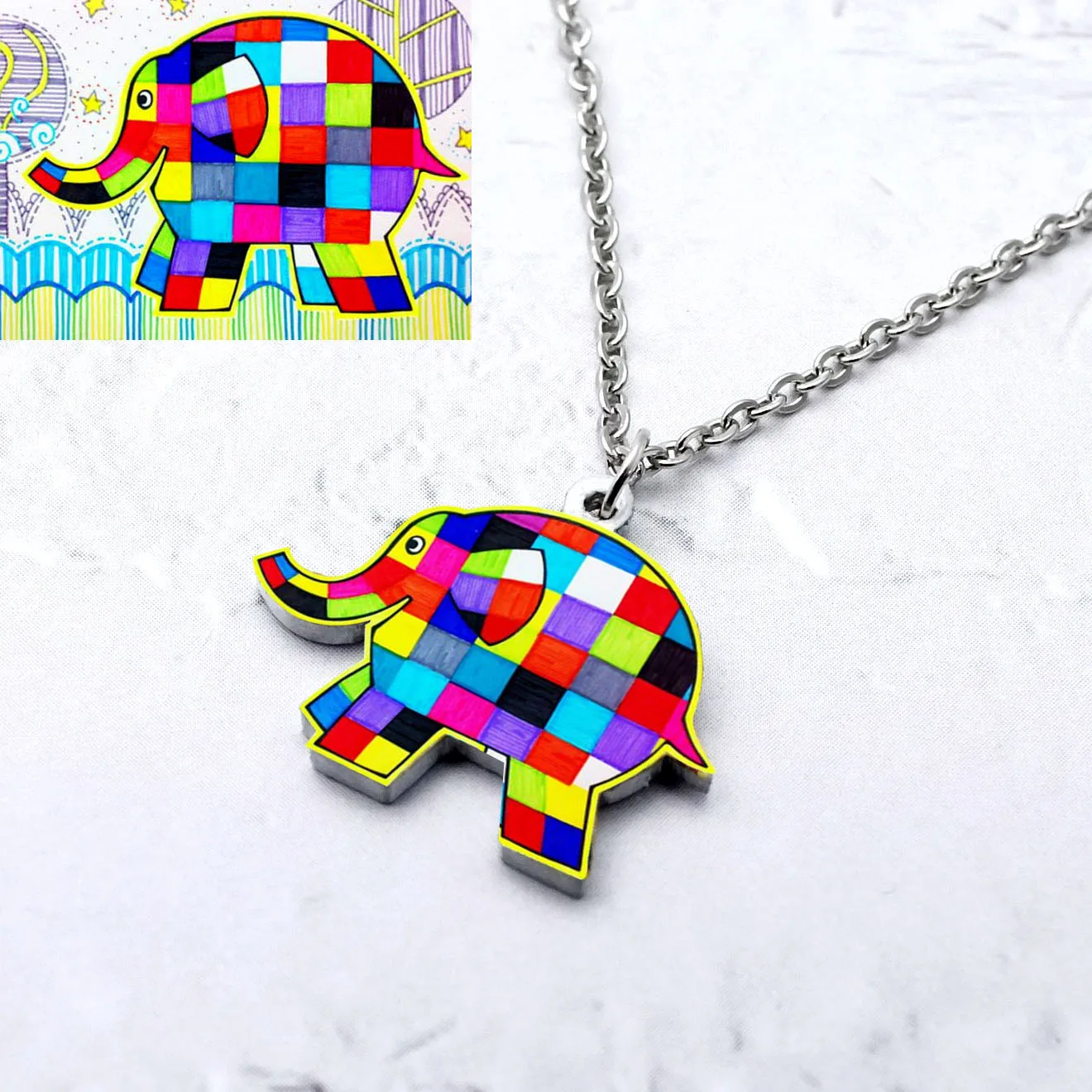 Персонализированное ожерелье для детского рисунка творчества фотоукрашение