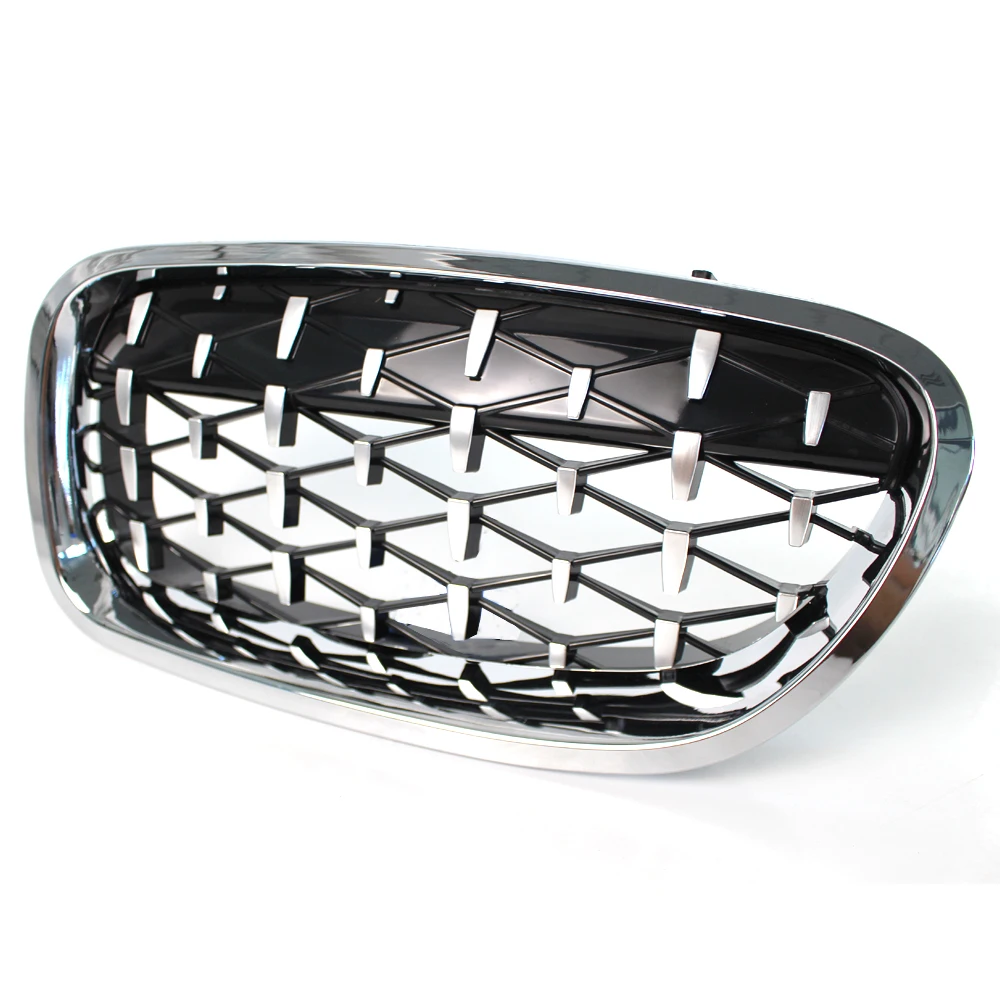 Глянцевая черная и хромированная передняя решетка для радиатора BMW F10 F11 528i 535i 4D M5