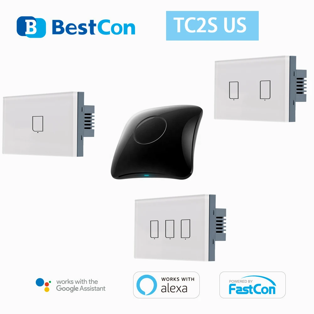 BroadLink Bestcon TC2S свяжитесь с нами помощью одножильного Смарт настенный светильник