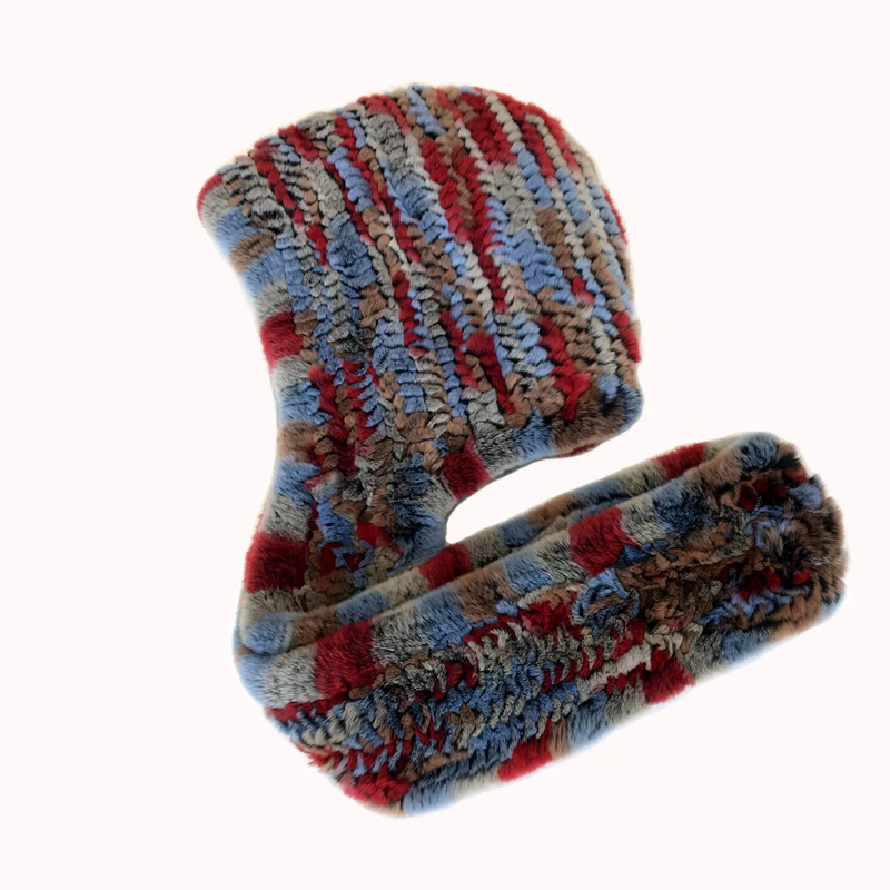 Новинка 2020 зимняя женская шапка из натурального меха + шарфы женские вязаные с