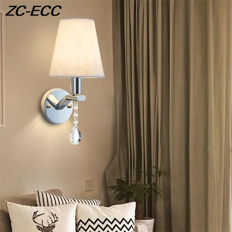 

Лампа настенная прикроватная для спальни, современный креативный комнатный светильник из ткани в Северной Америке, лампа E14 для домашнего д...