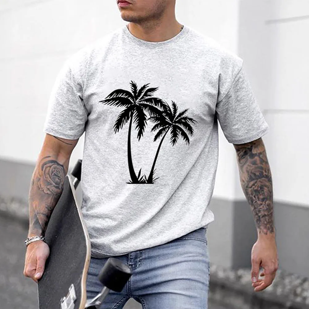 

2021 T-shirt Western Style Fashion Loose Casual Simple Designer Popular Plus Size Printing Solid Color Round Neck Summer