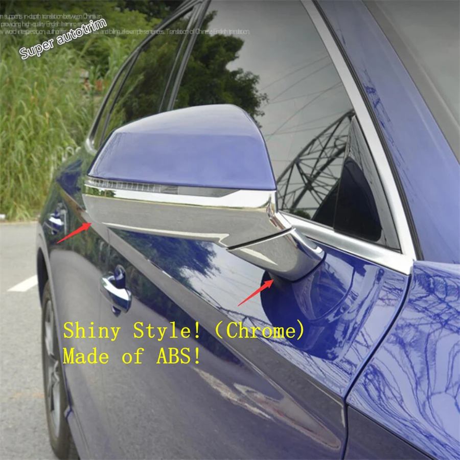 

Lapetus Side Door Rearview Mirror Overlay Strip Cover Trim Fit For Audi Q5 2018 - 2021 Accessories Exterior ABS Carbon Fiber